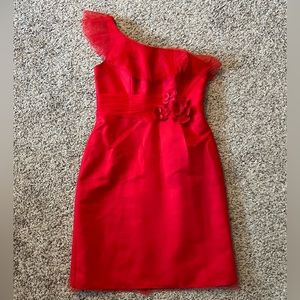 EDEN red ruffle cocktail dress